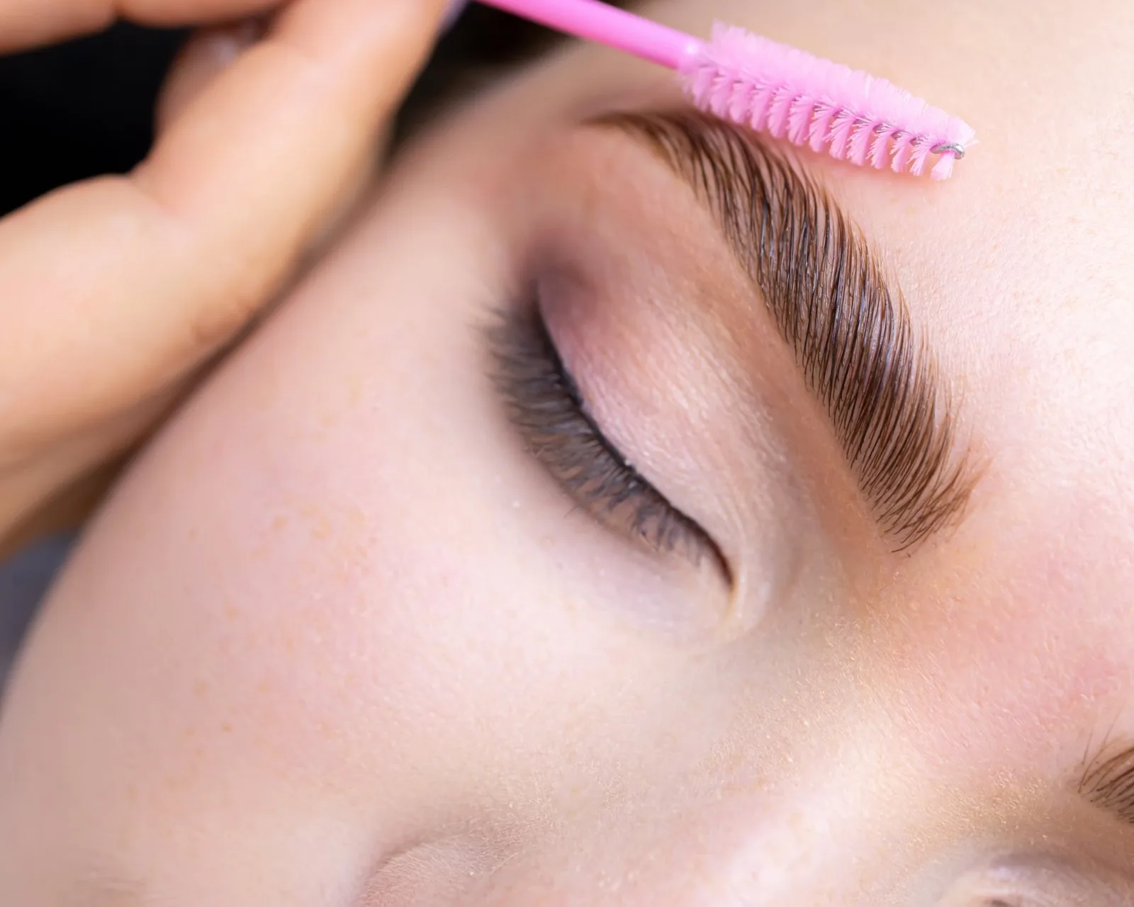 Eyebrow lamination close-up in Leander, TX